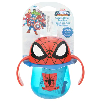 Marvel's Ultimate Spiderman Blue Top Clear Sippy Cup ❤ liked on