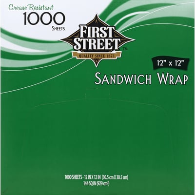 Dixie Ultra White Highly Grease Resistant Sandwich Wrap and Liner, 12 x 12  x 2.5 inch - 1000 sheets per pack -- 5 packs per case