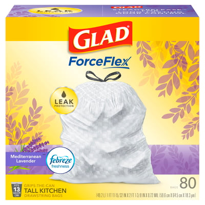 Glad - Glad ForceFlex Drawstring Bags, 13 gl (80 count)