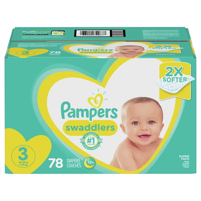 expositie Duur trui Pampers - Pampers, Swaddlers - Diapers, 3 (16-28 lb), Super Pack (78 count)  | Shop | Super 1 Foods