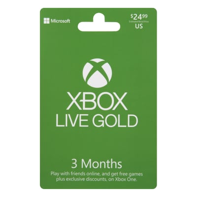 Microsoft - Microsoft, Gift Card, XBox, Live Gold, $24.99 | Shop | Brookshire's Food Pharmacy