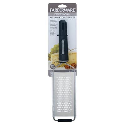 Farberware 5211462 Professional Soft-Grip Stainless Steel Etched Hand Grater Course Black 