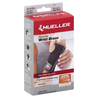 Mueller - Mueller, Wrist Brace, Reversible, Adjustable, One Size
