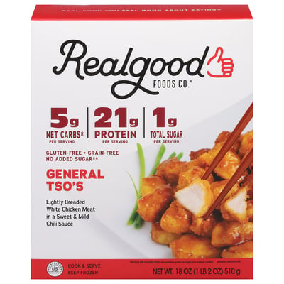 Realgood Foods Co. General Tso's Chicken, Gluten-Free, 18 oz