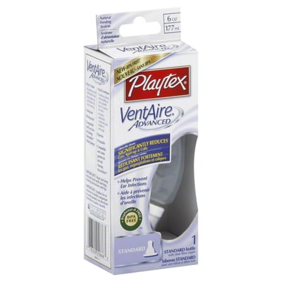 Playtex - Playtex, VentAire Advanced - Bottle, Standard, with Slow Flow  Nipple, 6 oz, Shop