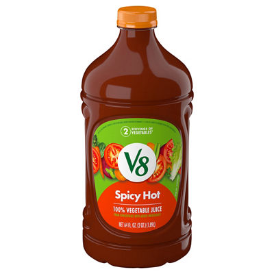 モモチーズ V8 - V8 Spicy Hot 100% Vegetable Juice 64 Ounces (64 ounces