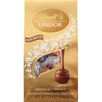 Lindt LINDOR Assorted Chocolate Truffles ,5.1 Ounce (Pack of 4)