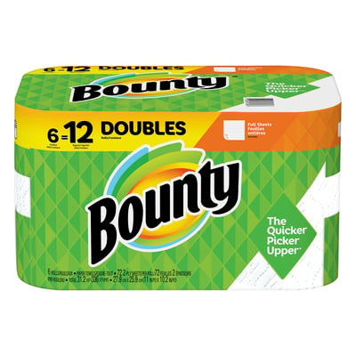 Bounty Paper Towels, Select-A-Size, Double Rolls, Prints, 2-Ply - 6 rolls