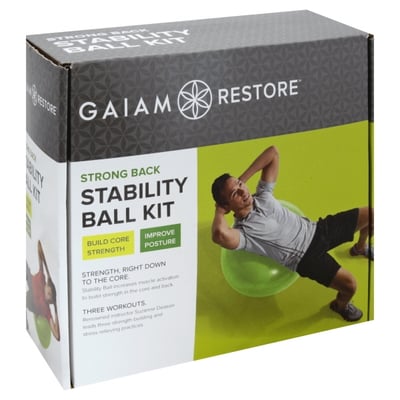 New GAIAM Restore Stretch & Massage Massage Ball & Stretch Strap