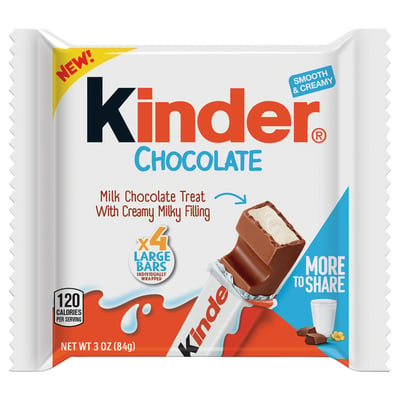 Kinder Milk Chocolate Single Bars, 6ct, 126g/4.4 oz. Box {Imported from  Canada} 