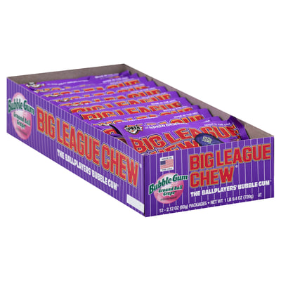 Big League Chew Bubble Gum Packs - Original: 12-Piece Box