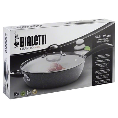 Bialetti Impact Nonstick Heavy Gauge Oven Safe 11 Inch Deep Saute Pan, Gray  