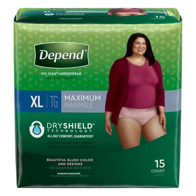 Depend Fresh Protection Incontinence Underwear for Women - Maximum - Extra  Large - 15's