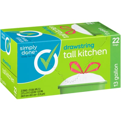 Simply Done Tall Kitchen Bags, Drawstring, 30 Gallon - 120 bags
