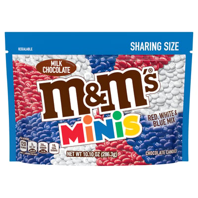M&M'S - M&M'S, Minis Milk Chocolate Red White & Blue Patriotic Candy (10.35  oz), Shop