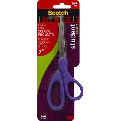 Scotch Soft Touch Pointed Kids Scissors, 5 Inches, Stainless Steel Blade,  Pack of 12