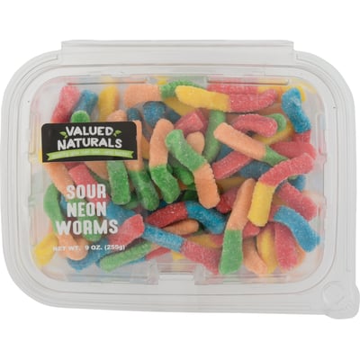Valued Naturals - Valued Naturals Sour Neon Worms 9 Ounces (9