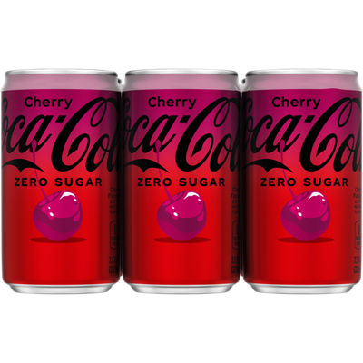Coca-Cola - Coca-Cola Zero Sugar Cherry Cola Mini Cans 6 Pack (45