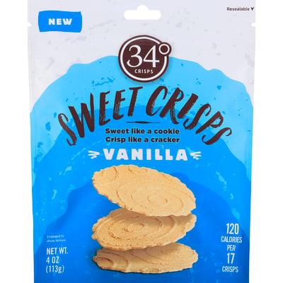 34 Degrees - 34 Degrees, Sweet Crisps, Vanilla (4 oz) | Shop