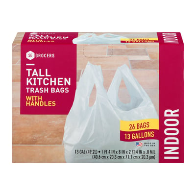 Destination Grocers  Tall Unscented Kitchen drawstring trash bags