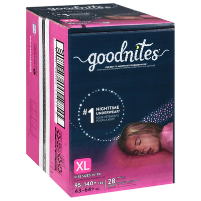GoodNites - GoodNites, Nighttime Underwear, XL (95-140+ lbs) (28