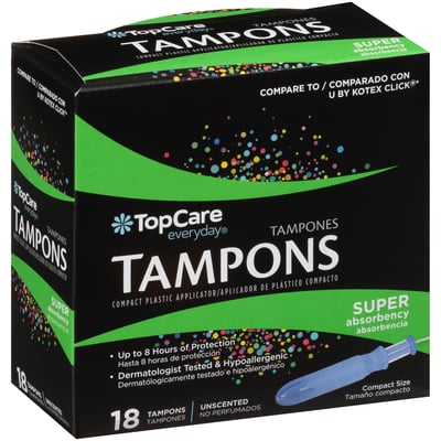 TopCare - TopCare, Everyday - Tampons, Super Absorbency, Unscented (18  count), Shop