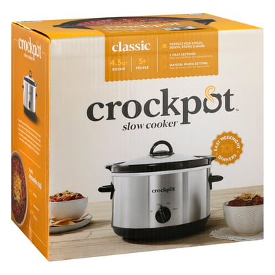 Crockpot - Crockpot, Slow Cooker, Classic, Round, 4.5 Quart, Shop