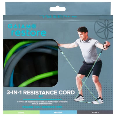 Best Buy: Gaiam Restore 3 in 1 Resistance Cord Kit Multi 05-63579