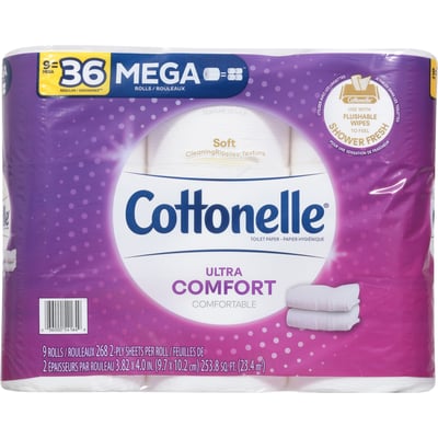 Cottonelle - Cottonelle Ultra Comfort Mega Roll Bathroom Tissue 9 Count ...