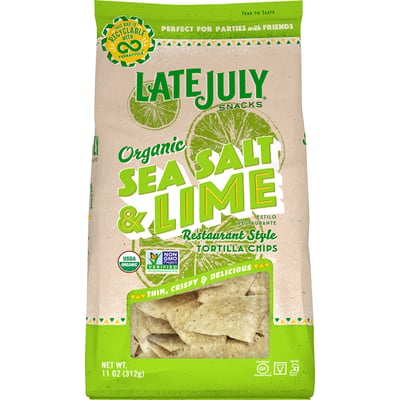 Late July - Late July, Tortilla Chips, Organic, Sea Salt & Lime