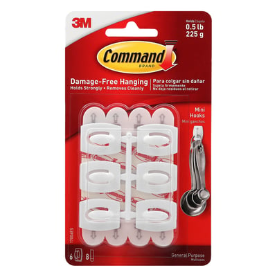 Command - Command, Mini Hooks, General Purpose (6 count), Shop