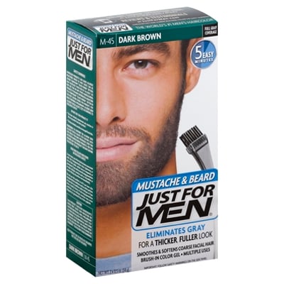 Just For Men (Hbc) - Just For Men, Color Gel, Brush-In, Mustache & Beard,  Dark Brown M-45 (1 count) | | Lucky Supermarkets