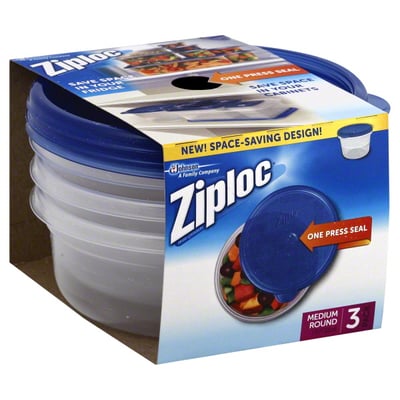 Ziploc Brand Holiday Food Storage Containers Twist 'N Loc, Small Round, 3  Count, Food Storage Containers