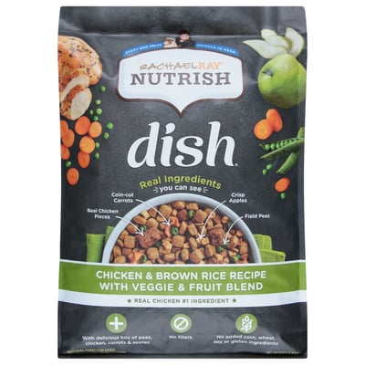 Rachael Ray Nutrish Dish Food for Dogs, Super Premium, Chicken & Brown Rice Recipe with Veggies & Fruit - 11.5 lb