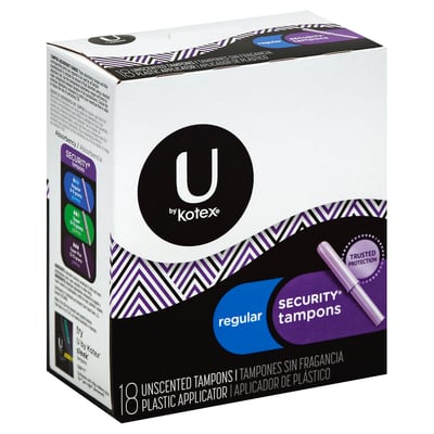 U By Kotex U By Kotex Security Tampons Plastic Applicator Regular Unscented 18 Count Shop Weis Markets