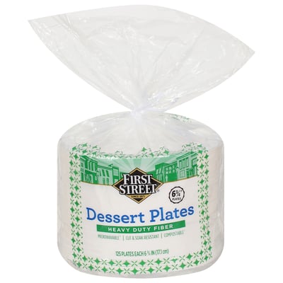MIDOFELD 7 Inch Small Paper Plates - [125-Pack] Heavy Duty Dessert