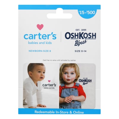 Carter's Oshkosh B'gosh - Carter's Oshkosh B'gosh, Gift Card, $15-$500, Shop