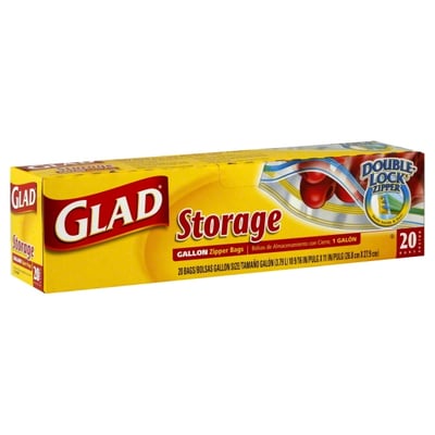Glad - Glad Zipper Storage Bags, Gallon (20 count), Shop
