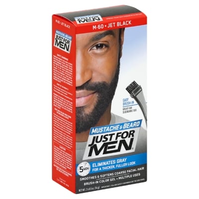 Just For Men (Hbc) - Just For Men, Color Gel, Brush-In, Mustache & Beard,  Jet Black M-60 (1 count) | | Lucky Supermarkets