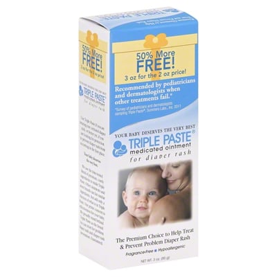 Triple Paste - Triple Paste Ointment, Medicated, Triple Paste, for Diaper  Rash (3 oz), Shop