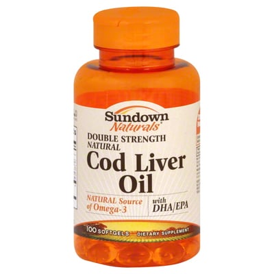Sundown Naturals - Sundown Naturals Cod Liver Oil, Natural, Double  Strength, Softgels (100 count), Shop