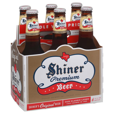 Vintage Shiner Premium Beer Fluted Barrel/Flight Glass Texas Spoetzl Brewery 