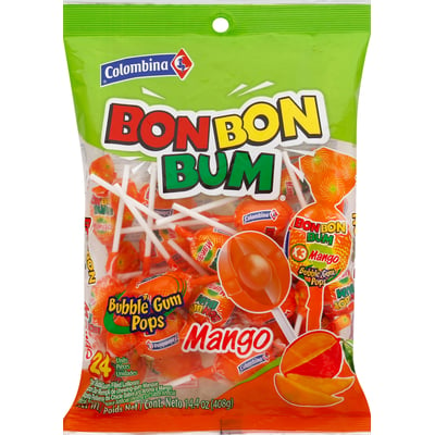 Bon Bon Bum - Bon Bon Bum Mango Lollipop Candy 24 Count (14 ounces