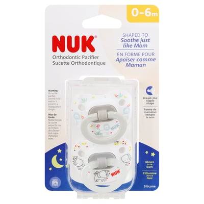 Nuk Baby Girl 2-Pack Latex Orthodontic Pacifiers Clear Crabs/Star Fish Size 0-6M 