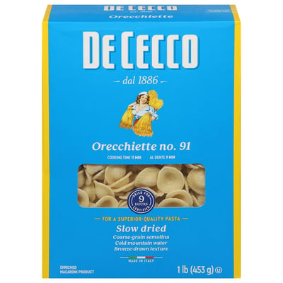De Cecco - De Cecco, Orecchiette, Slow Dried, No. 91 (1 lb), Shop