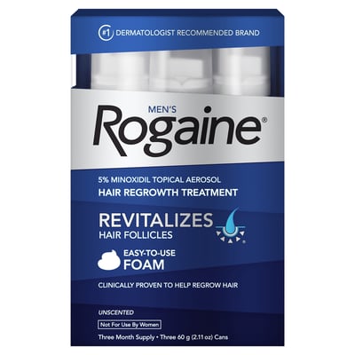 Rogaine - Rogaine, Hair Regrowth Treatment, Unscented, Men's (3 count) |  Shop | Weis Markets