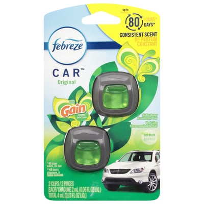 FEBREZE - Febreze Car Vent Clips With Gain Original Scent Air Freshener 2  Count (2 count)