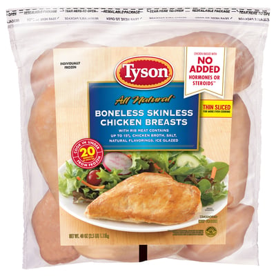 Tyson - Tyson, Boneless Skinless Chicken Breasts, 2.5 lb. (Frozen 
