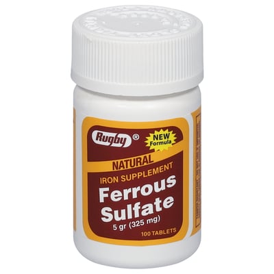 Rugby - Rugby, Ferrous Sulfate, 325 mg, Tablets (100 count) | Shop ...