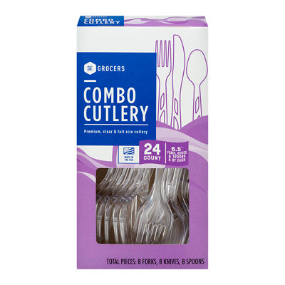 SE Grocers - SE Grocers Premium, Clear, Full Size Combo Cutlery 24